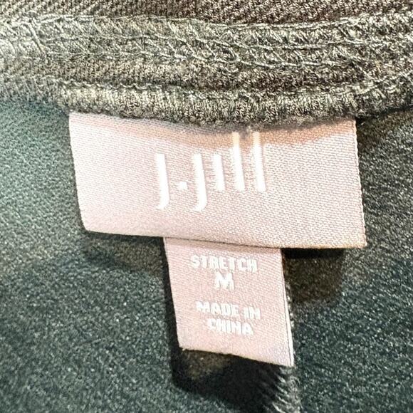 J. JILL M Slim Leg Zip Ankle Pants Pull On Elastic Waist Faux Suede Trim Green - Picture 3 of 10